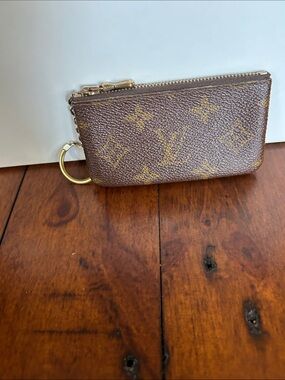Vintage Louis Vuitton Monogram Canvas Key Pouch in Brown and Gold